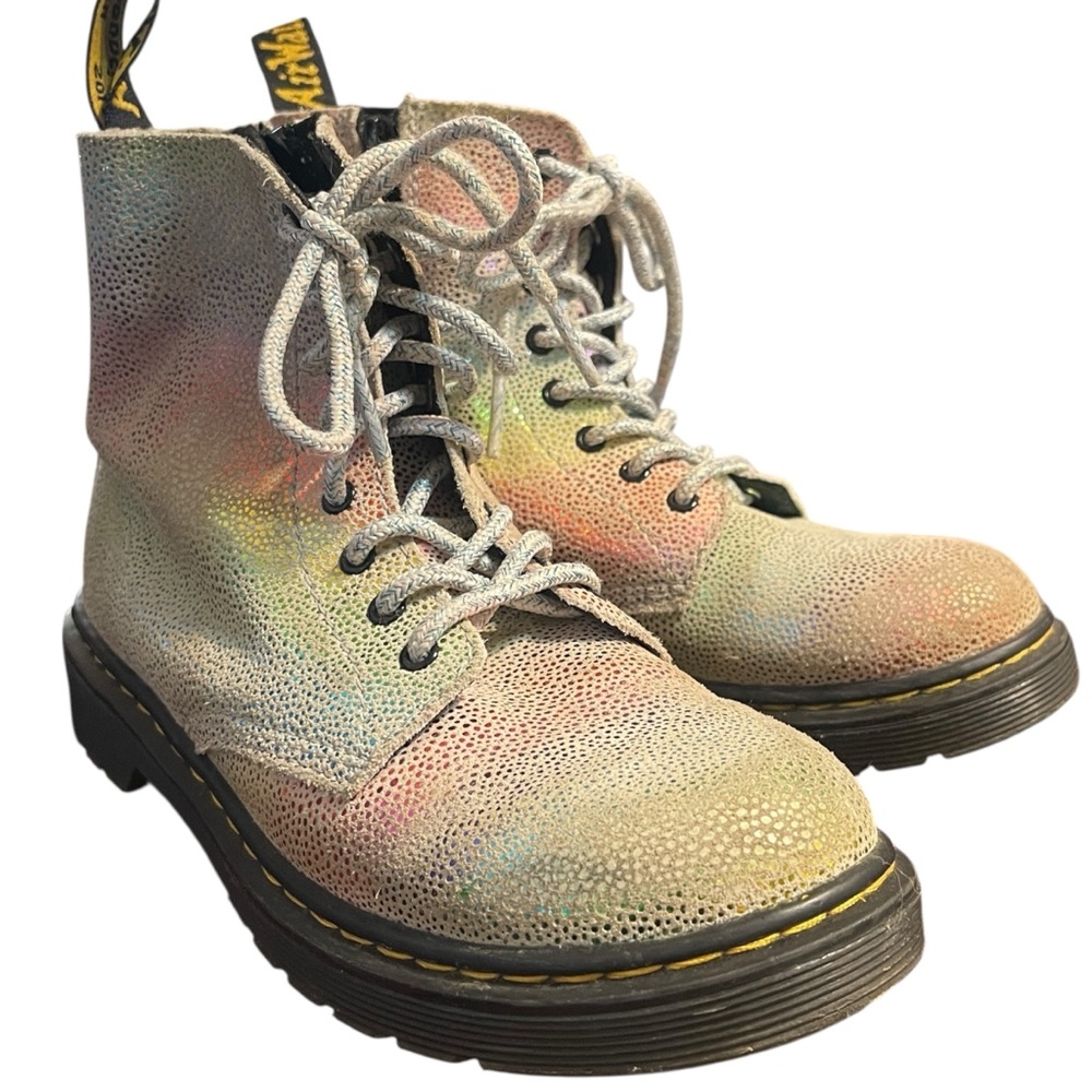 Dr. Martens Iridescent Rainbow 1460 Pascal Combat Boots‎ Girls 3
